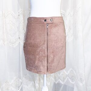 Kendall & Kylie Faux Suede Zip-Up Miniskirt